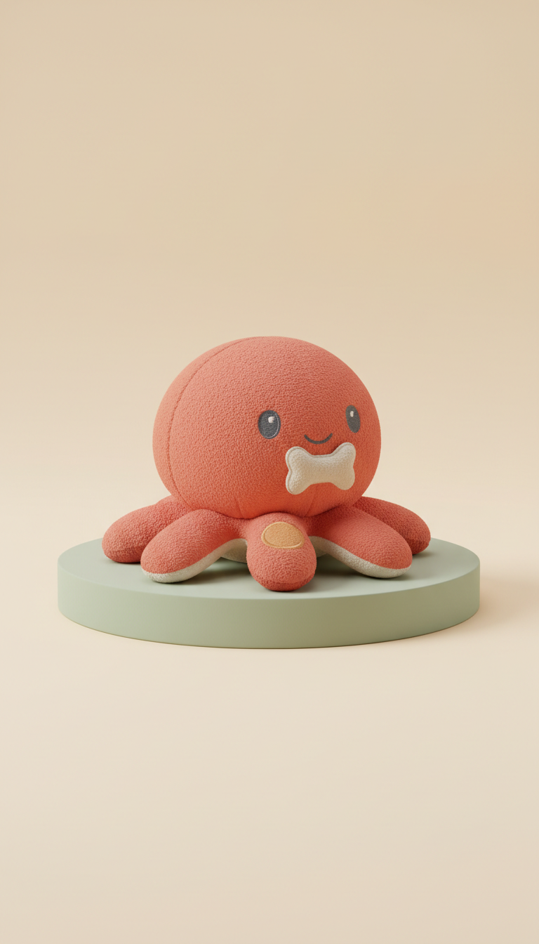 Plush Squeaky Dog Toy In Coral Play